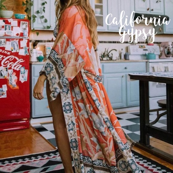 Gypsy Flamingo Boho Duster Kimono - Picture 6 of 9